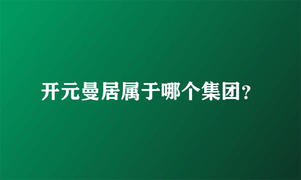 开元曼居属于哪个集团？