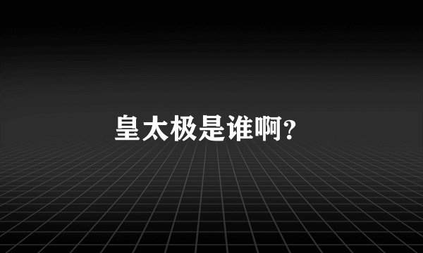 皇太极是谁啊？