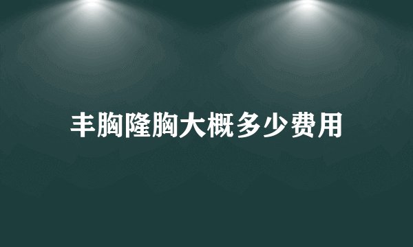 丰胸隆胸大概多少费用