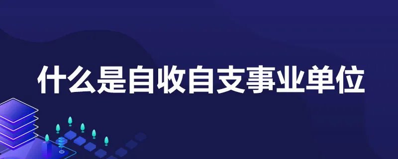 什么是自收自支事业单位