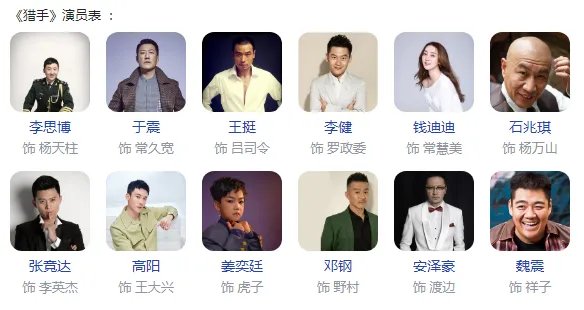 猎手演员表全部演员表