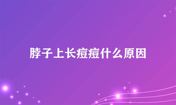 脖子上长痘痘什么原因