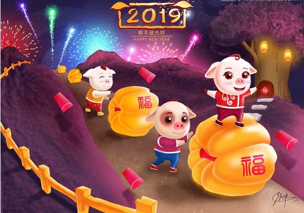 2019年春节绘画图片大全 2019春节的画简单又漂亮