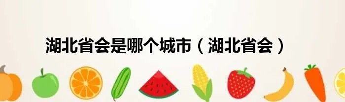 湖北省会是哪个城市（湖北省会）