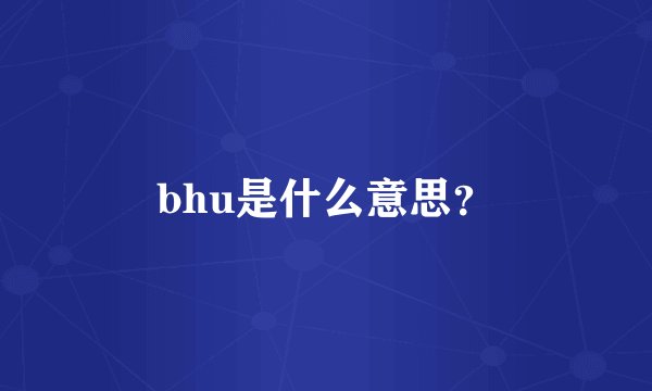 bhu是什么意思？