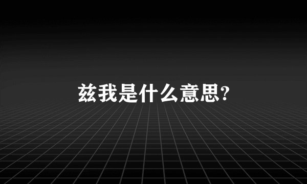 兹我是什么意思?