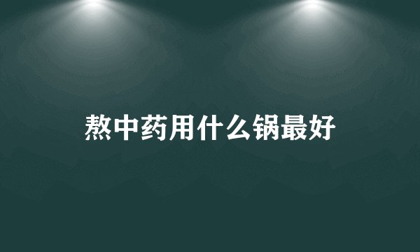 熬中药用什么锅最好