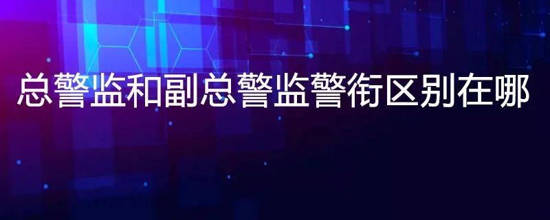 总警监和副总警监警衔区别在哪
