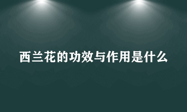 西兰花的功效与作用是什么