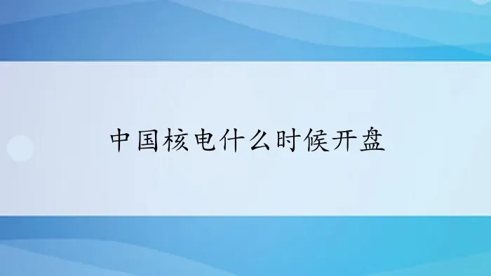 中国核电什么时候开盘