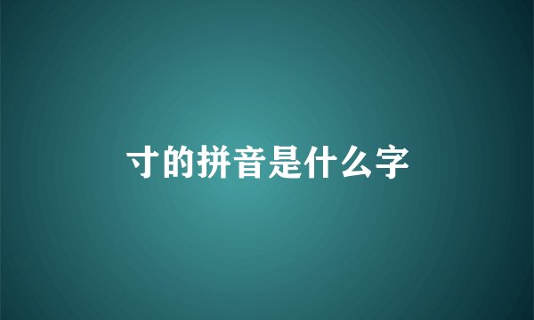 寸的拼音是什么字