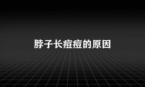 脖子长痘痘的原因
