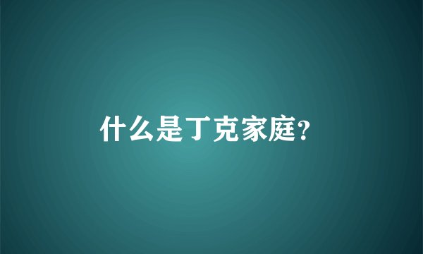 什么是丁克家庭？