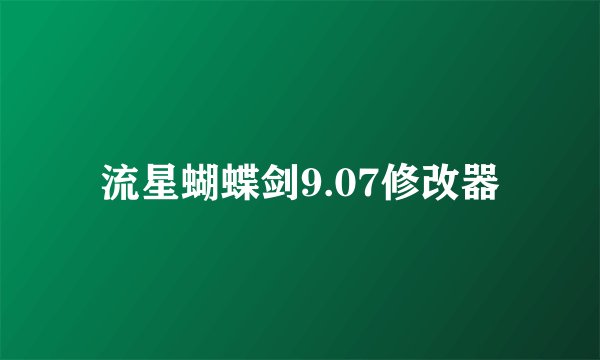流星蝴蝶剑9.07修改器