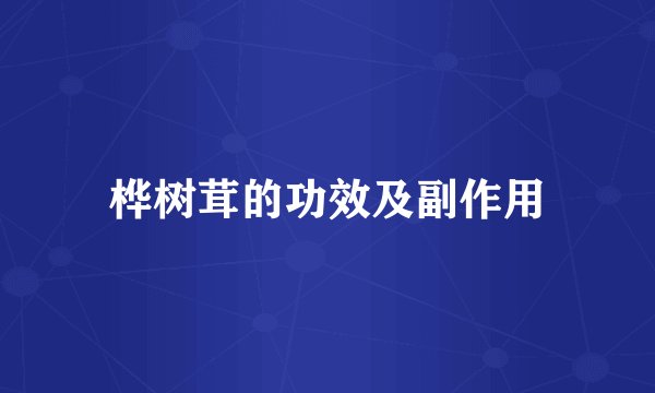 桦树茸的功效及副作用