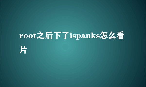 root之后下了ispanks怎么看片