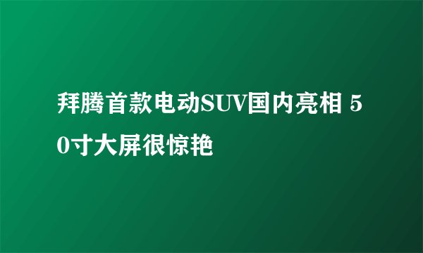 拜腾首款电动SUV国内亮相 50寸大屏很惊艳