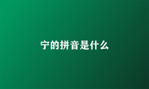 宁的拼音是什么