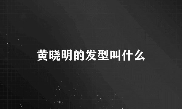 黄晓明的发型叫什么