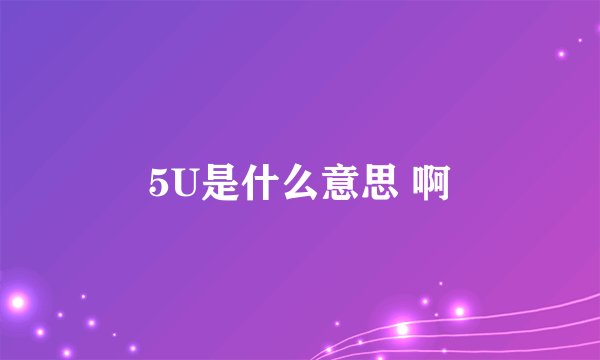 5U是什么意思 啊