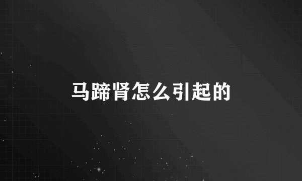 马蹄肾怎么引起的