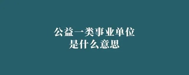 公益一类事业单位是什么意思