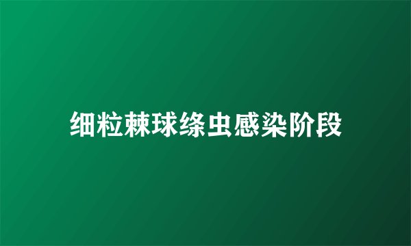 细粒棘球绦虫感染阶段