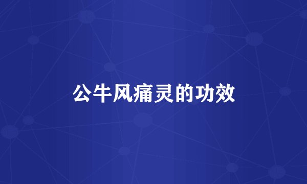 公牛风痛灵的功效