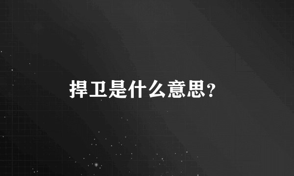 捍卫是什么意思？