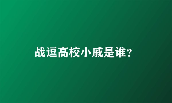 战逗高校小戚是谁？