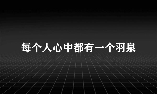 每个人心中都有一个羽泉