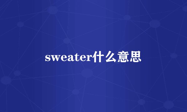 sweater什么意思