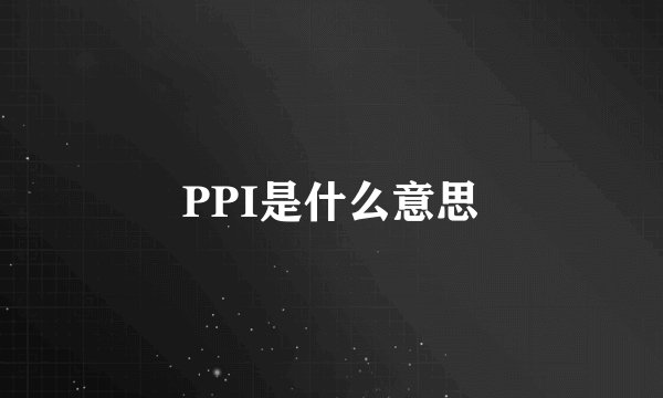 PPI是什么意思