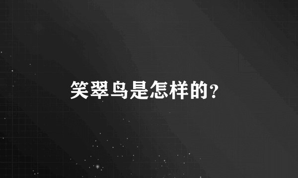 笑翠鸟是怎样的？