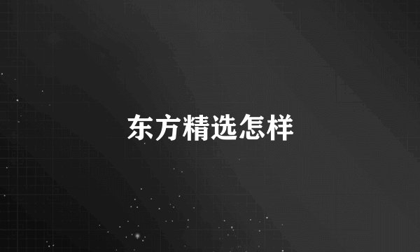 东方精选怎样