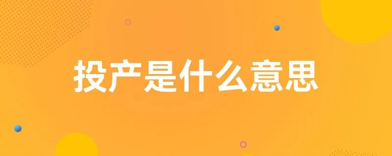 投产是什么意思