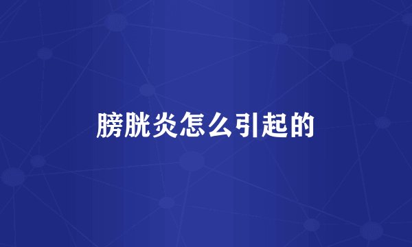 膀胱炎怎么引起的