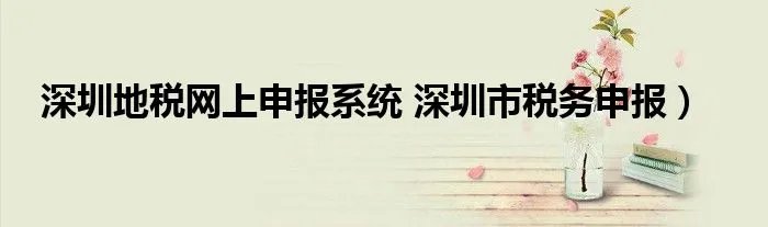 深圳地税网上申报系统 深圳市税务申报）