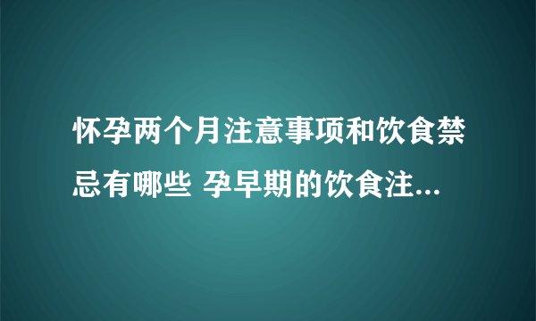 怀孕两个月注意事项和饮食禁忌有哪些 孕早期的饮食注意事项有哪些