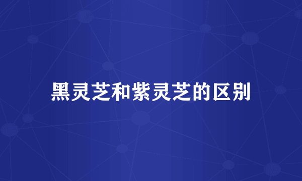 黑灵芝和紫灵芝的区别
