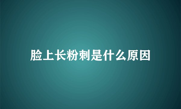 脸上长粉刺是什么原因