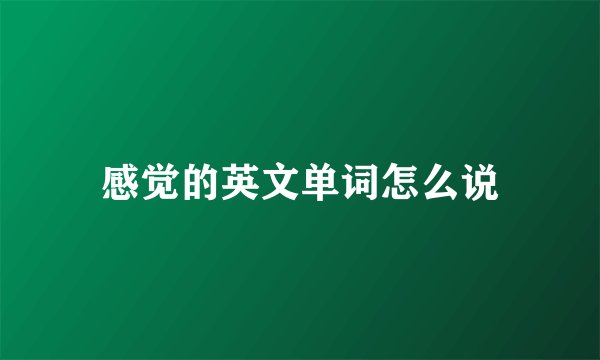 感觉的英文单词怎么说