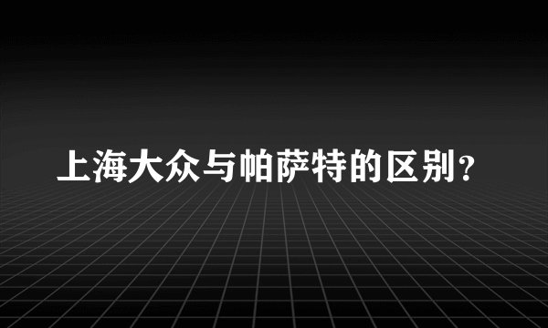 上海大众与帕萨特的区别？