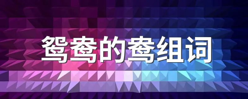 鸳鸯的鸯组词 鸳鸯的鸯的组词有哪些