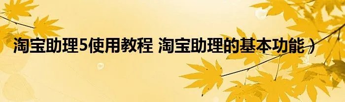淘宝助理5使用教程 淘宝助理的基本功能）