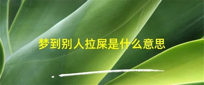 梦到别人拉屎是什么意思