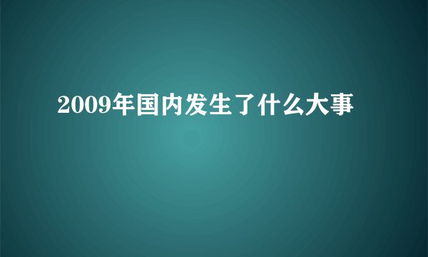 2009年国内发生了什么大事