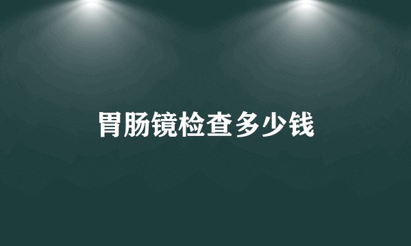 胃肠镜检查多少钱