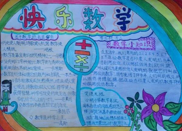 四年级数学手抄报 四年级数学手抄报简单又漂亮