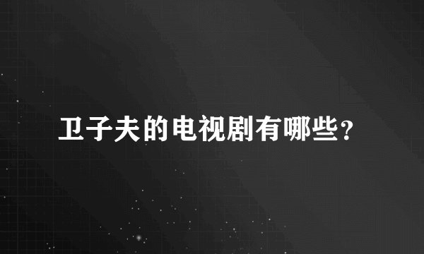 卫子夫的电视剧有哪些？